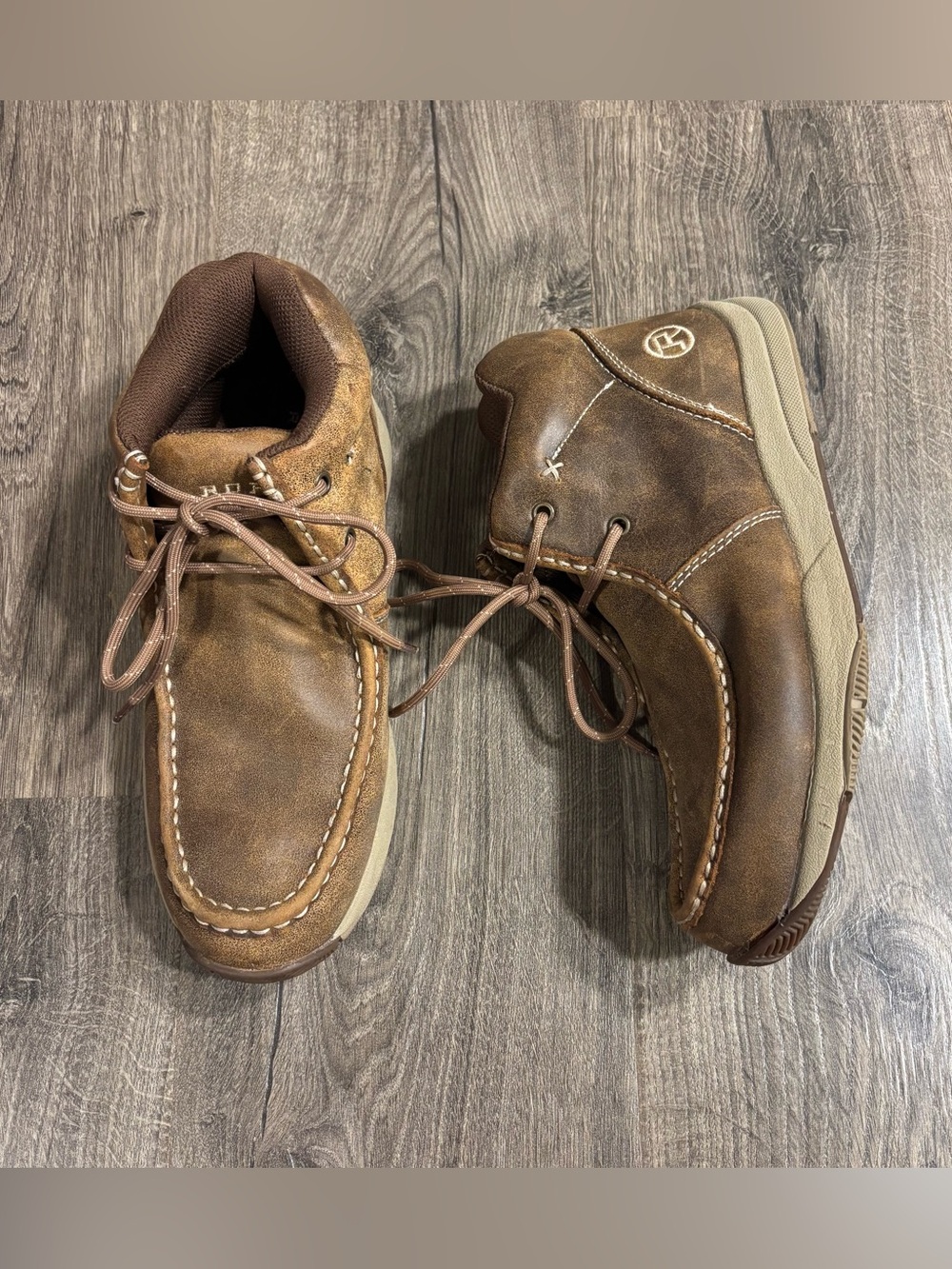 Roper Men's Clearcut Round Toe Chukka Boots Brown Leather size 8.5